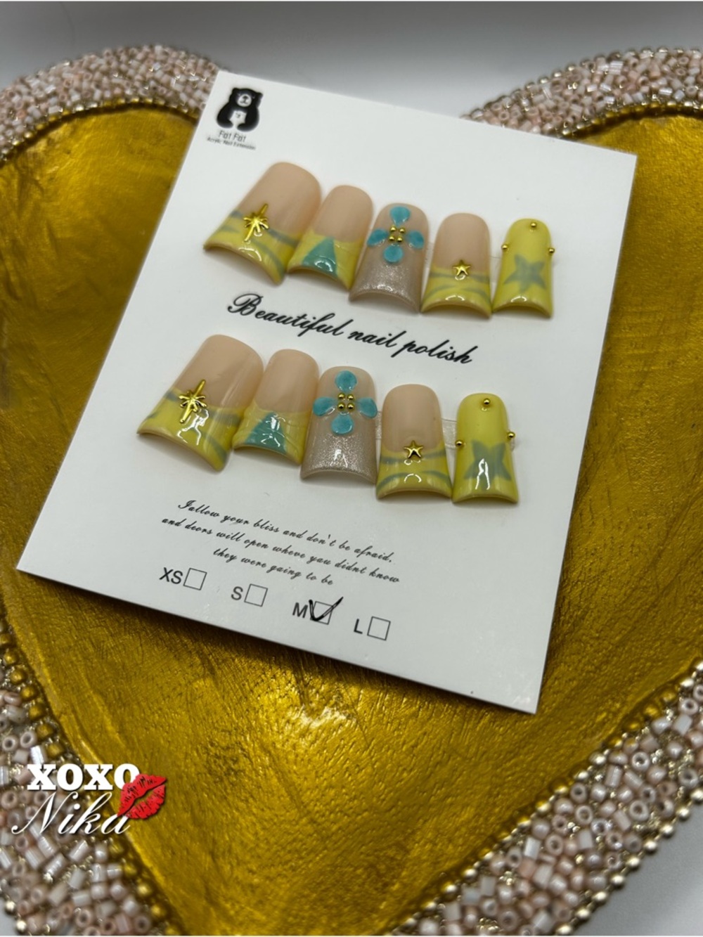 Fat Fat Duck handmade press-on nails (Size M) 10pc